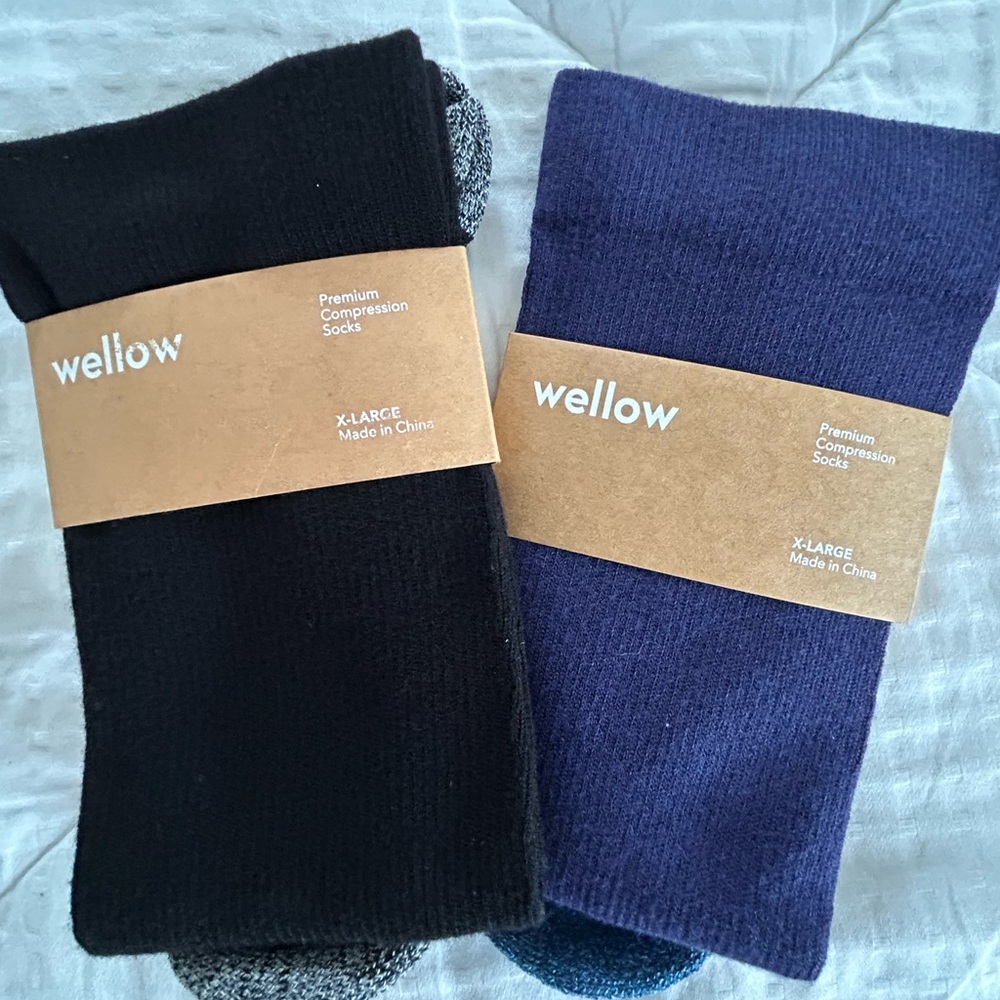 Wellow Men's Casual Socks - Black and Blue